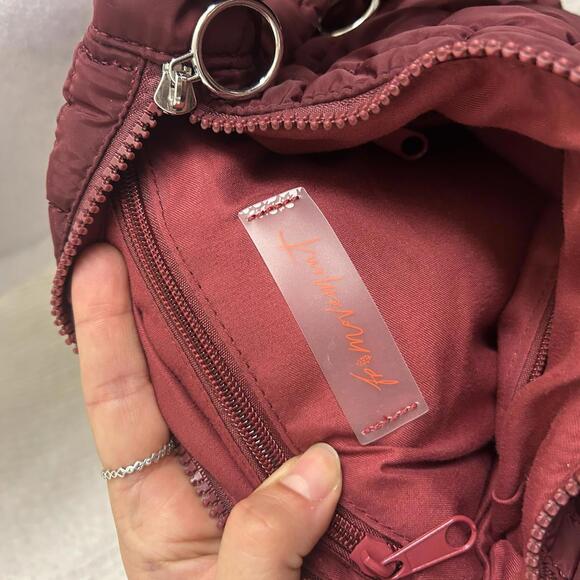 Free People Movement Quilted Crossbody Bag Raspberry Boho Basic Active Burgundy - Picture 5 of 9